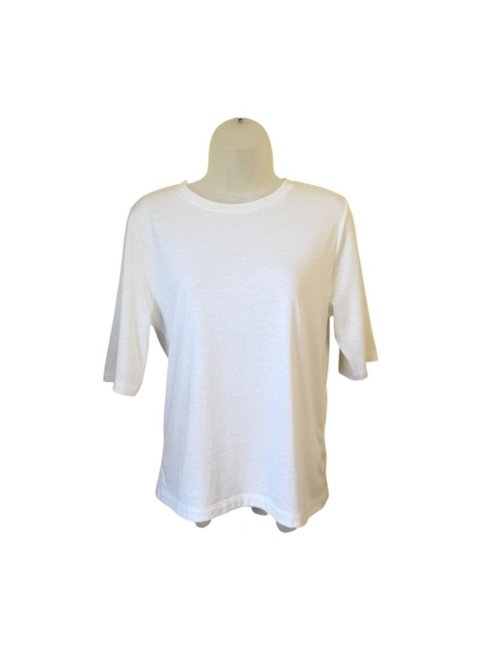 Vince White Crewneck Elbow Sleeve Pima Cotton T-Shirt Womens Medium Tees